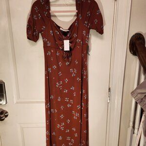 Lush Floral Cutout Midi Dress. New with tags.